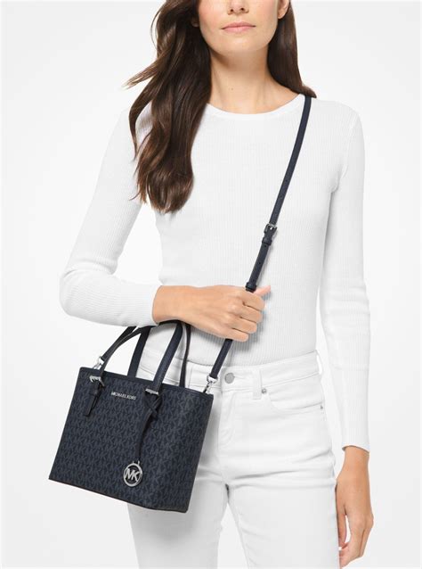 michael kors handbag jet set small travel logo tote|Michael Kors jet set luggage.